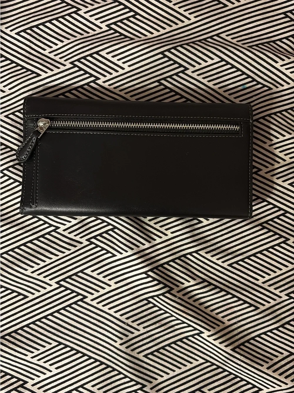 Coach Black Leather Women’s Wallet with Silver-Tone Buckle